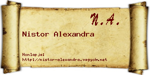 Nistor Alexandra névjegykártya